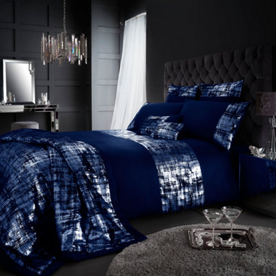 GC GAVENO CAVAILIA Shimmering Elegance Duvet cover bedding set navy super king 3PC with Embriodery glitter quilt cover