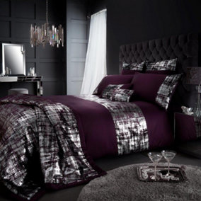 GC GAVENO CAVAILIA Shimmering Elegance Duvet cover bedding set purple double 3PC with glitter pillowcase and quilt cover