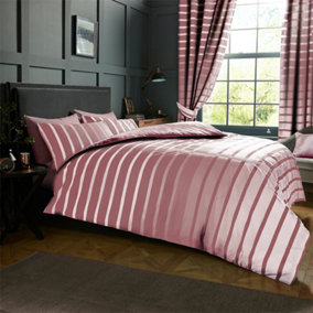 GC GAVENO CAVAILIA striped duvet cover bedding set blush pink double 3PC linen bedding set.