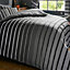 GC GAVENO CAVAILIA striped duvet cover bedding set grey king 3PC linen bedding set