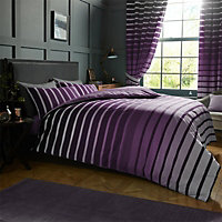 GC GAVENO CAVAILIA striped duvet cover bedding set purple single 2PC linen bedding set