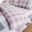 GC GAVENO CAVAILIA sunshine checkered duvet cover bedding set blush pink king 3PC with reversible checked printed quilt cover