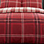 GC GAVENO CAVAILIA swiss cheked duvet cover bedding set red king 3PC with reversible checkered print quilt cover