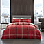 GC GAVENO CAVAILIA swiss cheked duvet cover bedding set red single 2PC with reversible checkered print quilt cover