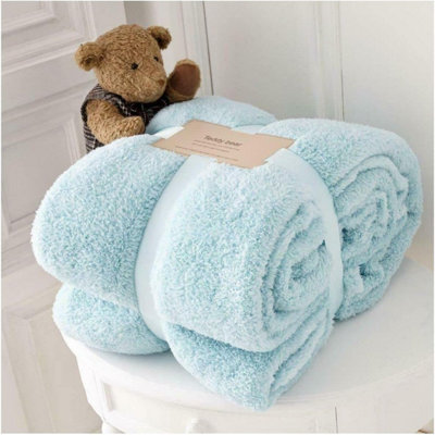Duck egg faux fur throw sale