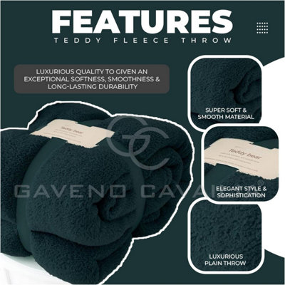 GC GAVENO CAVAILIA Coperta in pile Sherpa, per letto