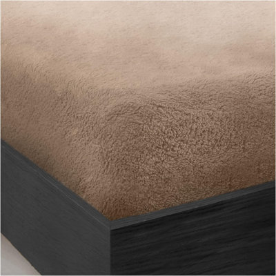 GC GAVENO CAVAILIA Teddy Bear Plain Fitted Sheet Double Mink Fleece Thermal Warm Super Soft & Warm Fluffy Fitted Bed sheet