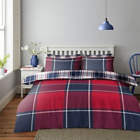 GC GAVENO CAVAILIA Timeless Tartan duvet cover bedding set red single 2PC with checked design printed quilt cover