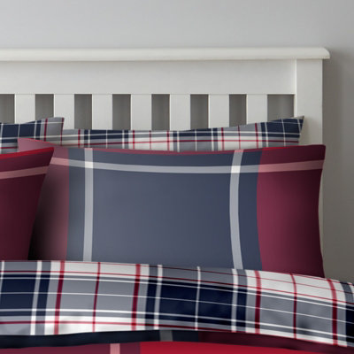 GC GAVENO CAVAILIA Timeless Tartan duvet cover bedding set red single 2PC with checked design printed quilt cover