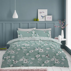 GC GAVENO CAVAILIA Tropical birds duvet cover bedding set Duck egg single 2PC with birds and flowers reversible quilt cover
