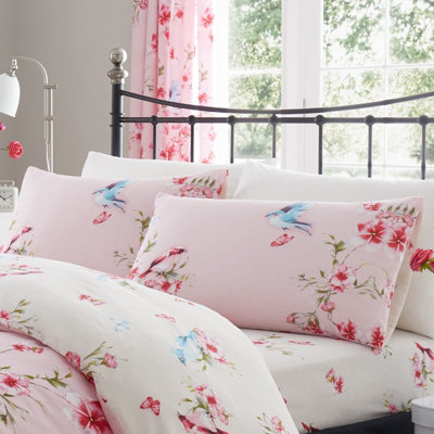 GC GAVENO CAVAILIA Tropical birds duvet cover bedding set Pink single 2PC with birds and flowers print quilt cover
