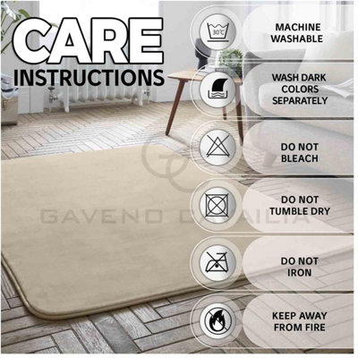 GC GAVENO CAVAILIA Velvet Glow Plush Rug 100x150 Cream Luxury Fluffy Fleece Floor Mat Carpet For Home Décor