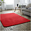 GC GAVENO CAVAILIA Velvet Glow Plush Rug 100x150 Red Luxury Fluffy Fleece Floor Mat Carpet For Home Décor