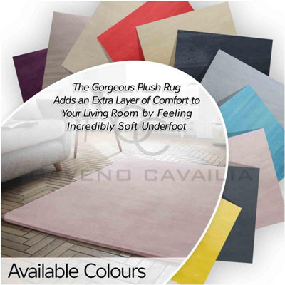 GC GAVENO CAVAILIA Velvet Glow Plush Rug 120x170 Blush Pink Luxury ...