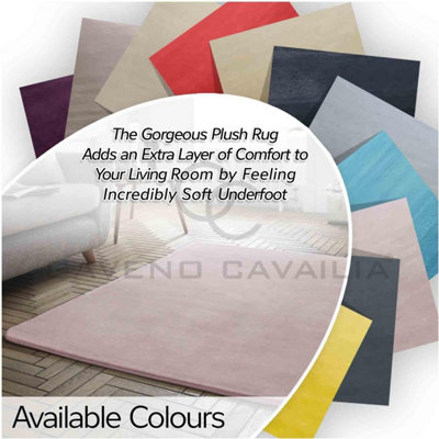 GC GAVENO CAVAILIA Velvet Glow Plush Rug 120x170 Blush Pink Luxury Fluffy Fleece Floor Mat Carpet For Home Décor