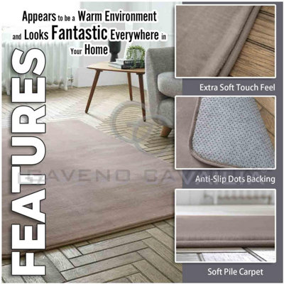 GC GAVENO CAVAILIA Velvet Glow Plush Rug 120x170 Mink Luxury Fluffy Fleece Floor Mat Carpet For Home Décor
