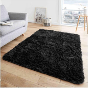 GC GAVENO CAVAILIA Warm Embrace 120x170 BLACK Fur Rug Shaggy Mats For Home décor