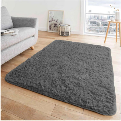 GC GAVENO CAVAILIA Warm Embrace 120x170 Charcoal Fur Rug Shaggy Mats For Home décor