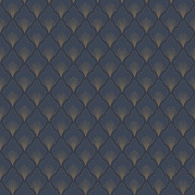 GDUK Art Deco Aspelta Textured Wallpaper, Navy