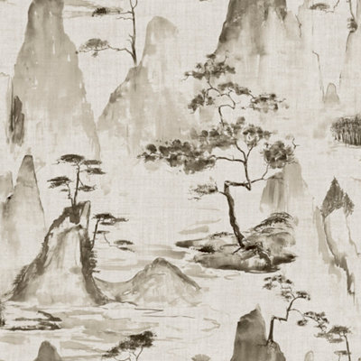 GDUK Japanese watercolour Kadimalo Toile Textured Wallpaper, Neutral