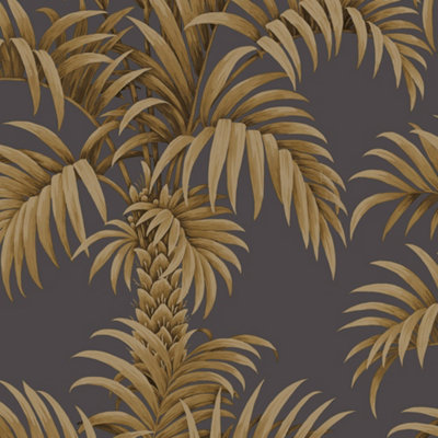 GDUK Palm Leaf Chalce Textured Wallpaper, Charcoal