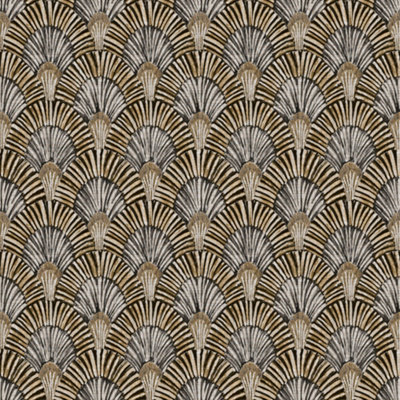 GDUK Tribal Art Deco Ametri Textured Wallpaper, Black Gold