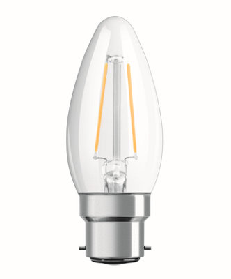 GE 2.5w BC 2700k Clear LED Filament Candle Bulb - Extra Warm White