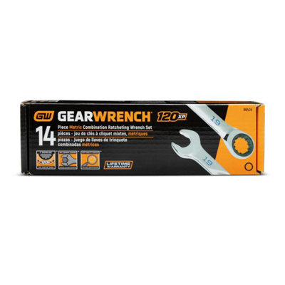 Gear Wrench 120Xp Universal Spline Metric Xl Combi Wrench 14Pc