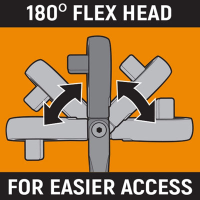 thumbnail image 2 of Swivel Head Ratchet Wrench | 90-Tooth Round Head Ratchet Wrench | Olsa Tools 2 of 12
