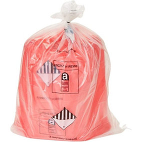 GearbyBear Asbestos Waste Sacks, Clear & Red 10 Pack