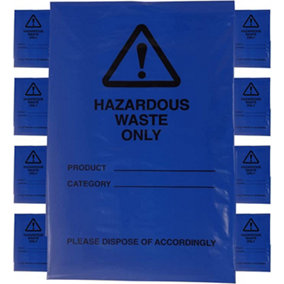 GearbyBear Hazardous Waste Bags - Blue 10 Pack