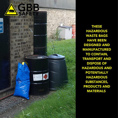 GearbyBear Hazardous Waste Bags - Blue 100 Pack