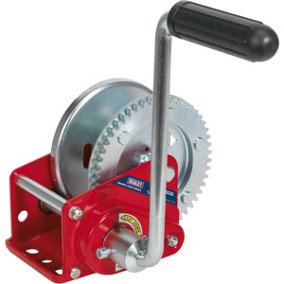 Geared Hand Winch with Automatic Brake - 540kg Capacity - Hardened Steel Gear