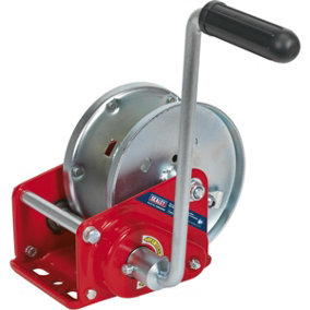 Geared Hand Winch with Automatic Brake - 900kg Capacity - Hardened Steel Gear
