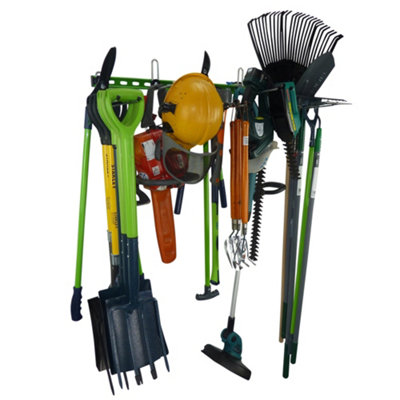 Gearhooks Garden Tool Rack - Wall mounted tool organiser - heavy duty ...