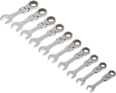 Gearwrench 10Pc Stubby Flexible Ratch Wrench Set Metric 10-19Mm