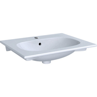 Geberit Acanto Slim Rim 1 Tap Hole Wash Basin Bathroom 600mm White ...