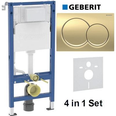 Geberit Alpha 01 Duofix 1.12 Wc Frame Concealed Cistern Brass Plate ...