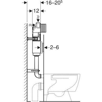 Geberit Alpha 1090mm Concealed Cistern & Alpha01 Dual Flush Button Plate
