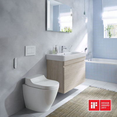 Geberit award winning smart toilet pack with Tuma comfort wall hung wc and  concealed cistern