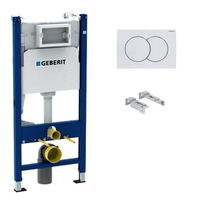 Geberit Delta Pack Duofix Support Frame 112 cm + Delta01 White Flush ...