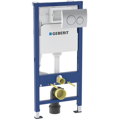 Geberit Duofix Toilet Concealed Cistern Frame 112cm with Delta 20 Dual Flush Plate