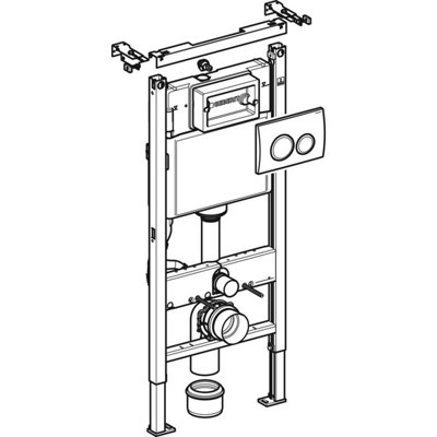 Geberit Duofix Toilet Concealed Cistern Frame 112cm with Delta 20 Dual Flush Plate