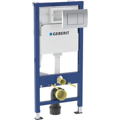 Geberit Duofix Toilet Concealed Cistern Frame 112cm with Delta 30 Dual Flush Plate