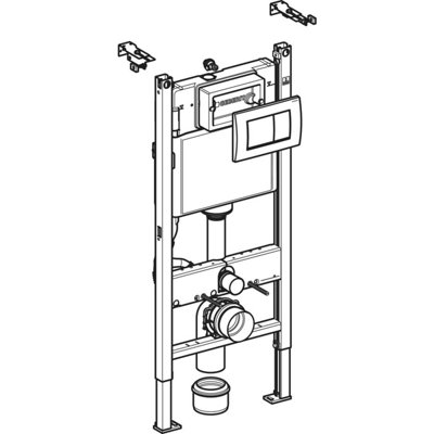 Geberit Duofix Toilet Concealed Cistern Frame 112cm with Delta 30 Dual Flush Plate