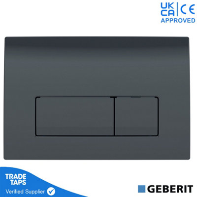 Geberit Duofix Toilet Concealed Cistern Frame 112cm with Geberit Delta 50 Flush Plate Black - 5