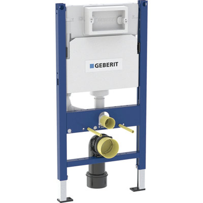 Geberit Duofix Toilet Concealed Cistern Frame 98cm with Geberit Delta 25 Flush Plate Gloss Chrome