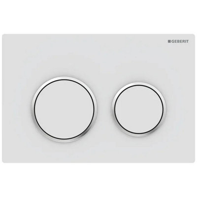 Geberit Omega20 Dual Flush Plate Matt White & Chrome 115.085.JT.1