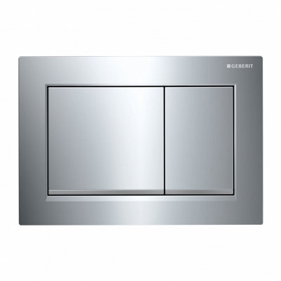 Geberit Omega30 Dual Flush Plate for 120mm Omega Cistern Gloss Matt Chrome 115.080.KH.1