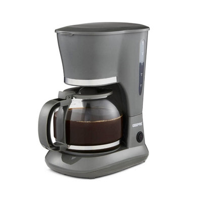 Geepas 1.5L Filter Coffee Machine 800W Coffee Maker for Instant Coffee Grey
